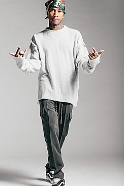Boohoo Grey Boucle Knit Long Sleeve Jumper