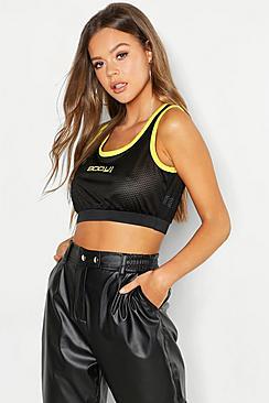 Boohoo Boo U 247 Crop Top With Contrast Binding