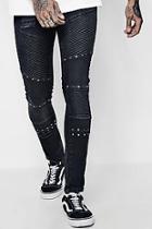 Boohoo Super Skinny Washed Black Studded Jeans