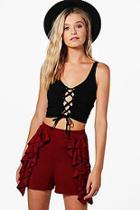 Boohoo Nicole Double Frill Shorts