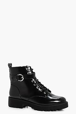 Boohoo Chunky Lace Up Hiker Boot