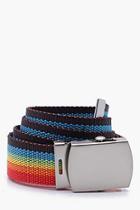 Boohoo Rainbow Webbing Woven Belt