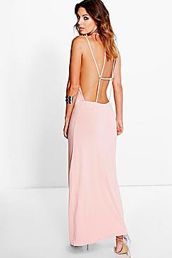 Boohoo Sia Strappy Back Maxi Dress