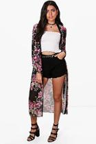 Boohoo Phoebe Maxi Floral Length Kimono