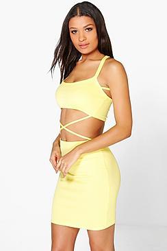 Boohoo Melissa Strappy Cut Out Waist Bodycon Dress