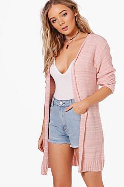 Boohoo Madeleine Marl Soft Knit Long Cardigan