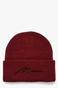 Boohoo Man Script Embroidered Beanie