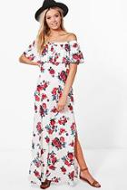 Boohoo Hanna Off Shoulder Ruffle Bandeau Maxi Dress