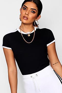Boohoo Sports Trim Crew Neck T-shirt