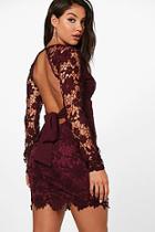 Boohoo Libby Lace Open Back Detail Bodycon Dress