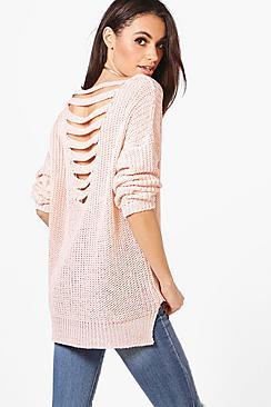 Boohoo Georgina Open Back Jumper