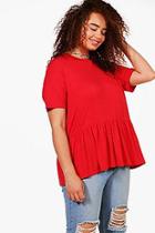 Boohoo Plus Lauren Ruffle Hem T-shirt