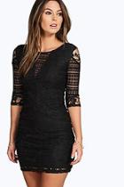 Boohoo Mia All Over Lace Panelled Bodycon Dress