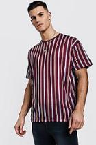 Boohoo Burgundy Longline Stripe T-shirt