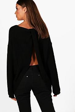 Boohoo Tall Isla Twist Back Jumper