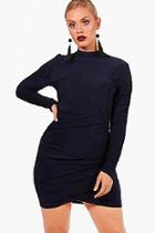 Boohoo Plus Slinky Rouched Bodycon Dress