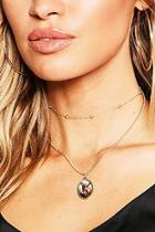 Boohoo Angel Pendant Choker Chain Layered Necklace