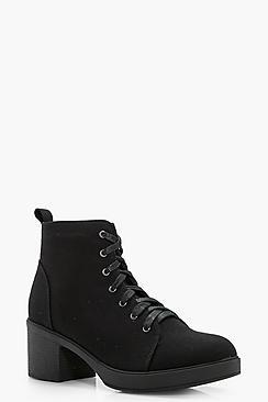 Boohoo Rebecca Lace Up Hiker Boots