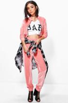 Boohoo Lois Velvet Jogger Pink
