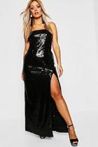 Boohoo Gemma Collins Bandeau Sequin Maxi Dress