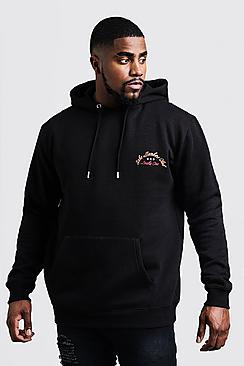Boohoo Big And Tall China Town Back Print Hoodie