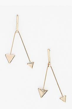 Boohoo Bella Triangle Bar Drop Earrings