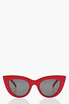 Boohoo Mia Red Cat Eye Frame Sunglasses