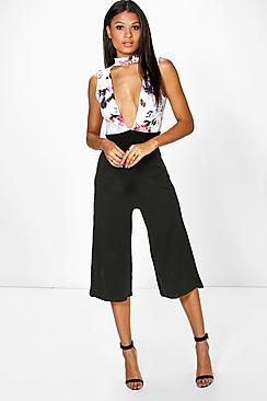 Boohoo Lila Plunge Culotte Jumpsuit