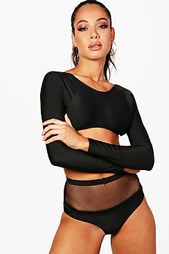 Boohoo Costa Del Sol Curved Tank Top Bikini