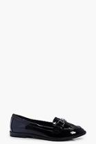 Boohoo Edie Metal Trim Patent Loafer