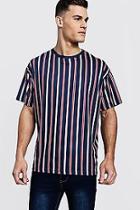Boohoo Navy Stripe Oversized T-shirt
