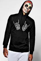 Boohoo Halloween Skeleton Hands Hoodie