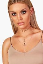 Boohoo Plus Keeley Ring Detail Choker Necklace