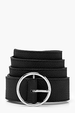 Boohoo Amy Pu Circle Skinny Boyfriend Belt