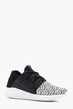 Boohoo Knit Front Elastic Trainer