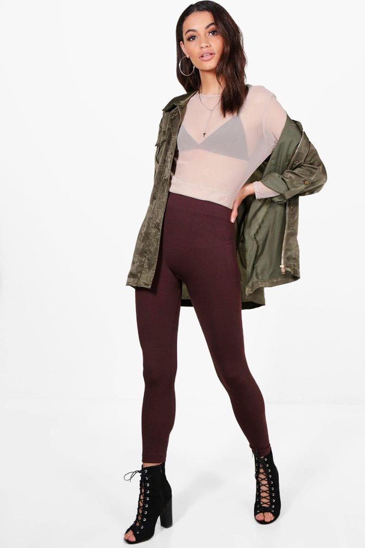 Boohoo Adelisa Fleece Lined Leggings Chocolate