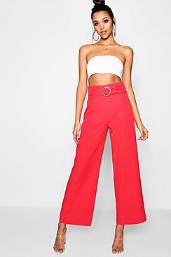 Boohoo Paperbag Waist Woven Wide Leg Trouser