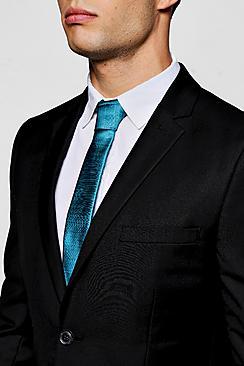 Boohoo Teal Textured Skinny Tie