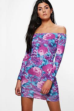 Boohoo Olivia Off Shoulder Bodycon Dress