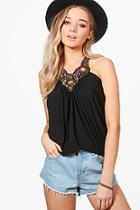 Boohoo Elizabeth Embroidered Strap Top