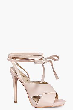 Boohoo Zoe Cross Front Wrap Strap Stiletto Heel