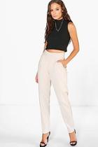 Boohoo Terena Wrap Over Woven Slim Fit Trousers