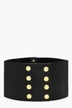 Boohoo Abigail Military Button Waist Belt Black