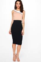Boohoo Ruth Panelled Colour Block Midi Dress Multi