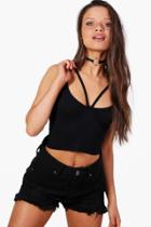 Boohoo Paige Strappy Front Cami Black