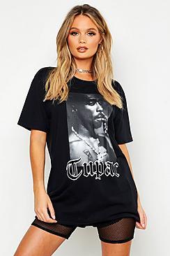 Boohoo Tupac Oversized License T-shirt