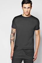 Boohoo Longline Destroyed T Shirt With Scoop Hem Black