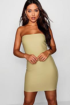 Boohoo Tonal Bandeau Mini Dress