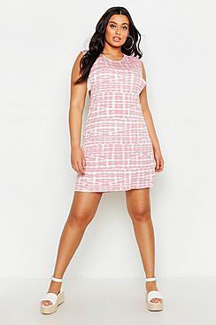 Boohoo Plus Tie Dye Drop Armhole Beach Dress