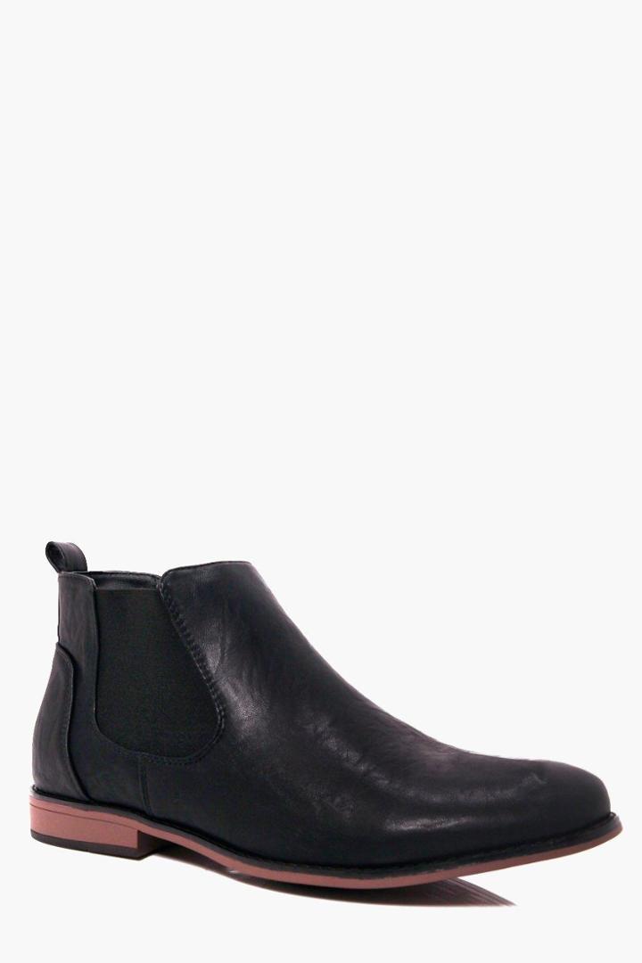 Boohoo Pu Chelsea Boots Black
